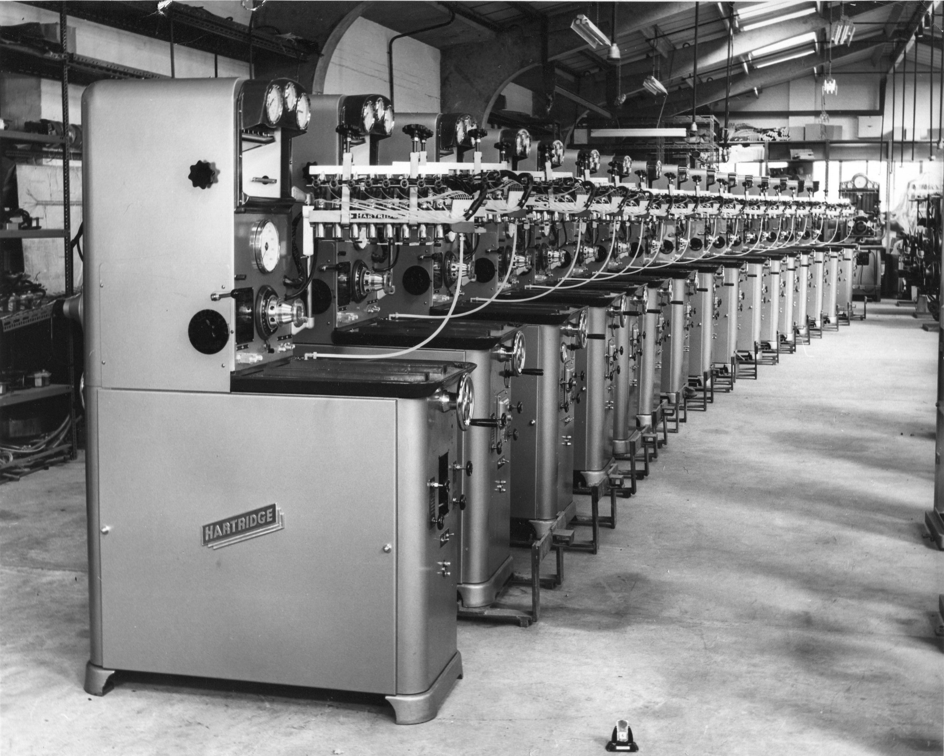 machines lining up ready for test bay