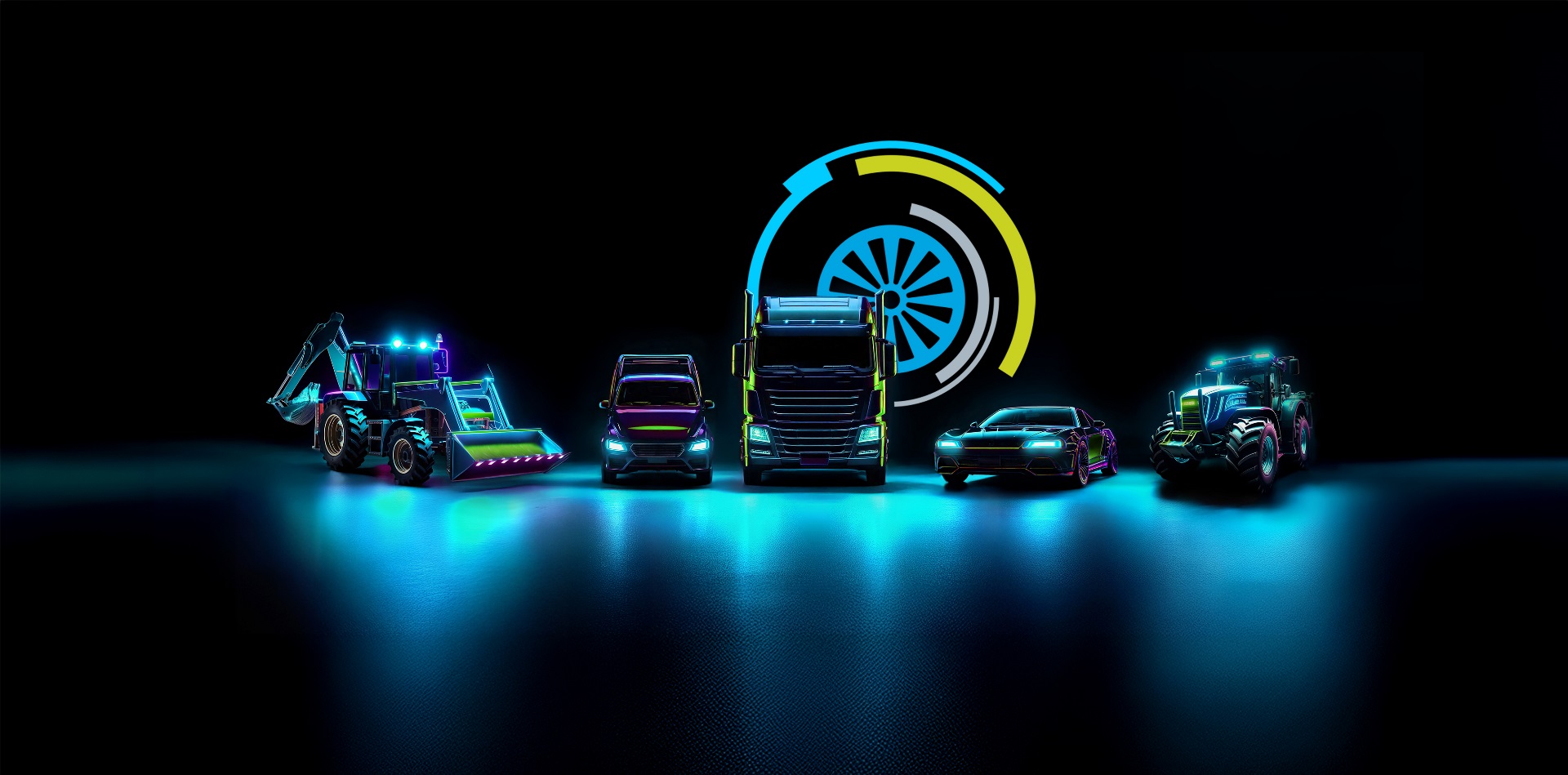 Hartridge brand image with various vehicles over dark background