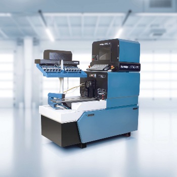avm2-pc diesel fuel injector test bench in blue in white room